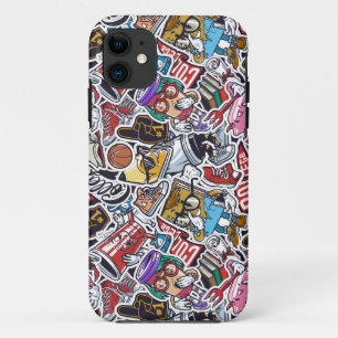 Capa Para iPhone 11 Padrão de Grafite Urbano de Arte Dinâmica Universi