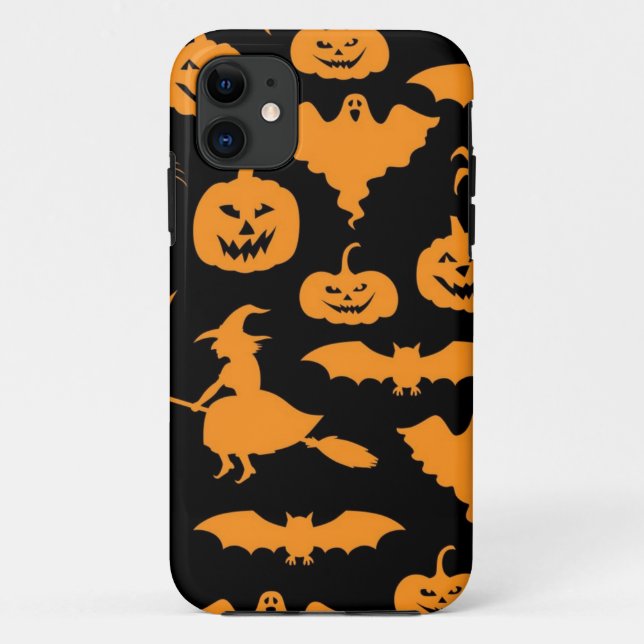 Capa Para iPhone 11 padrão de Halloween (Verso)