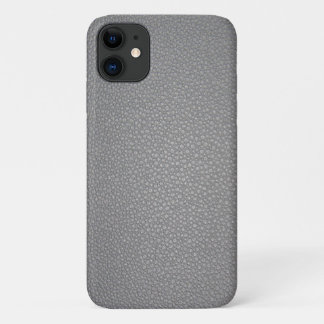 Capa Para iPhone 11 Padrão de Impressão em Couro Texturizado Cinza