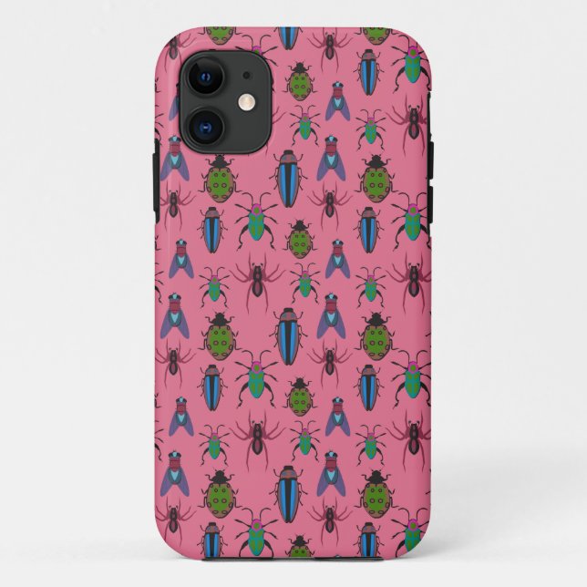 Capa Para iPhone 11 Padrão de Insetos legal (Verso)
