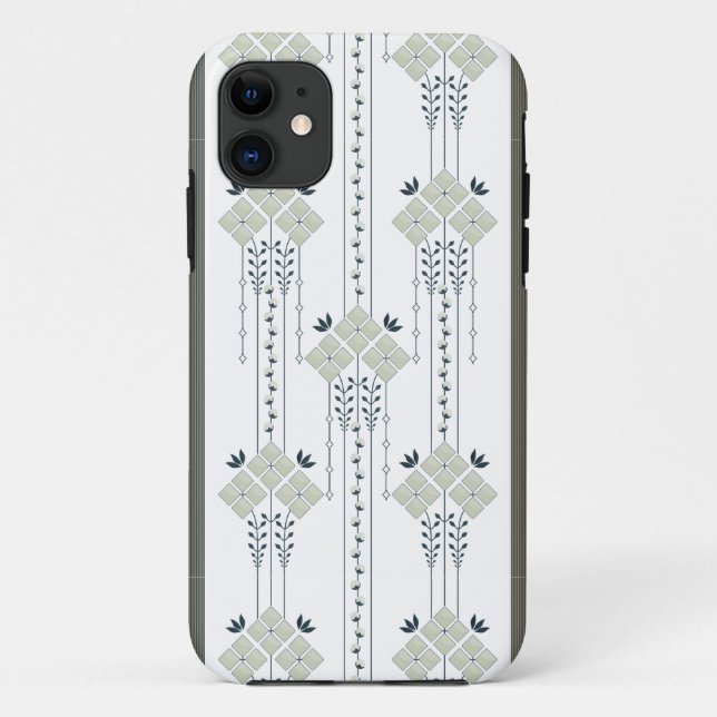Capa Para iPhone 11 Padrão de Karo flores e coalhada (Verso)