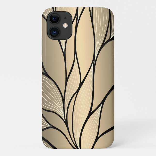 Capa Para iPhone 11 Padrão de licença Dourada antiga (Verso)