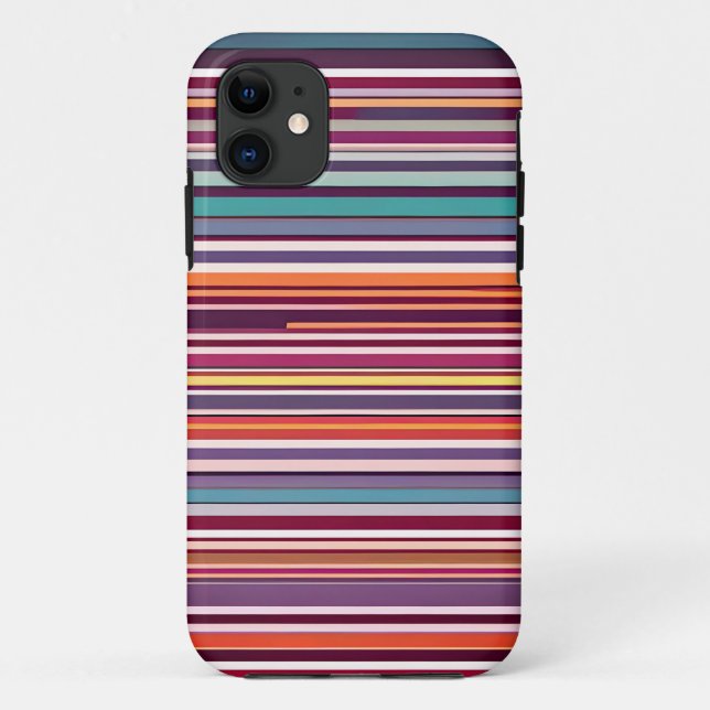 Capa Para iPhone 11 Padrão de Listra Vertical Inspirado em Art Déco (Verso)