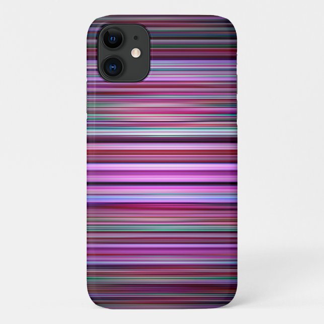 Capa Para iPhone 11 Padrão de listras roxas (Verso)