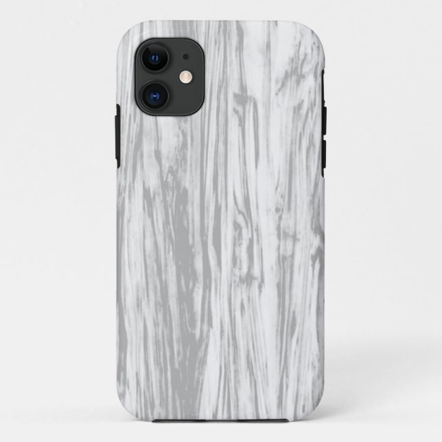 Capa Para iPhone 11 Padrão de madeiras-arrastantes - cinzas/cinzas e b (Verso)