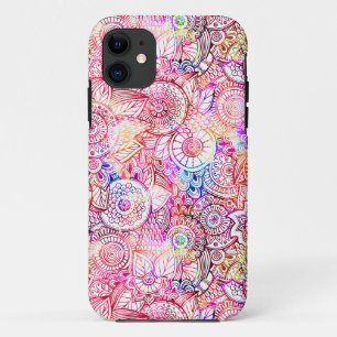Capa Para iPhone 11 Padrão de Mandala Floral Colorido