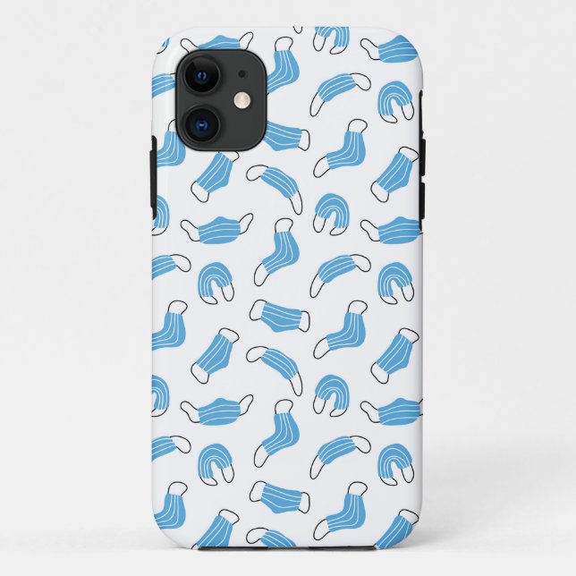 Capa Para iPhone 11 Padrão de máscara médica (Verso)