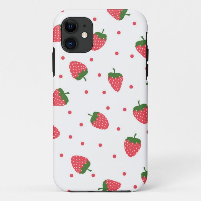 Capa Para iPhone 11 Padrão de morango (Verso)