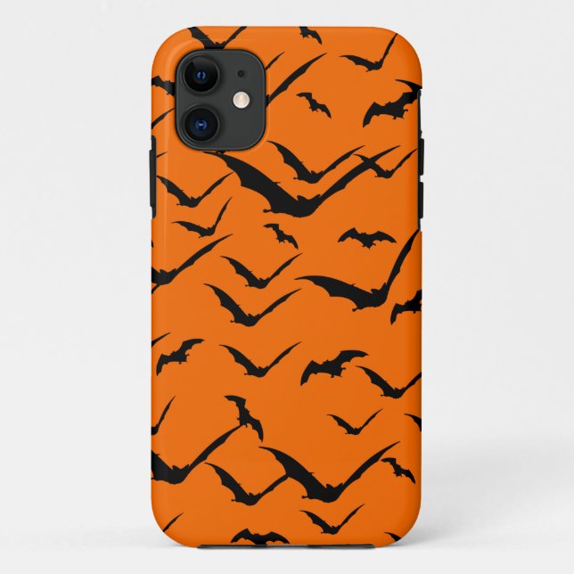 CAPA PARA iPhone 11 PADRÃO DE MORCEGOS HALLOWEEN CONTINUO  (Verso)