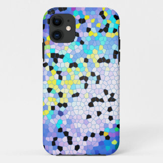 Capa Para iPhone 11 Padrão de Mosaico Azul e Negro