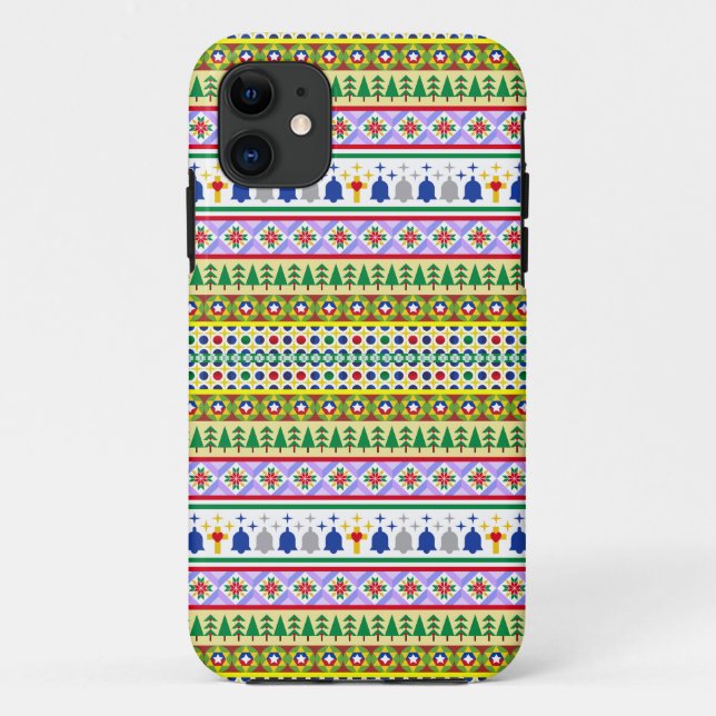 Capa Para iPhone 11 Padrão de Motif Natal (Verso)