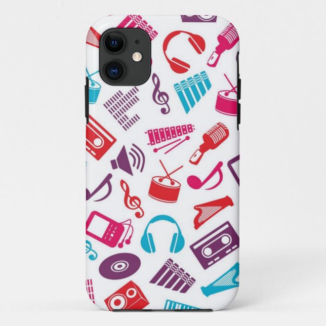 Capa Para iPhone 11 Padrão de música (Verso)
