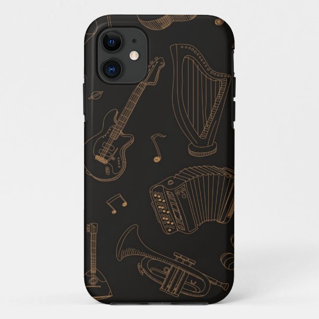 Capa Para iPhone 11 Padrão de música (Verso)