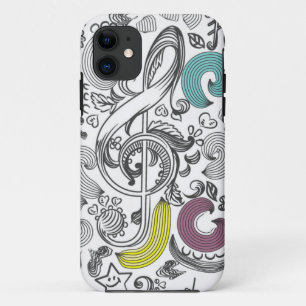 Capa Para iPhone 11 Padrão de música