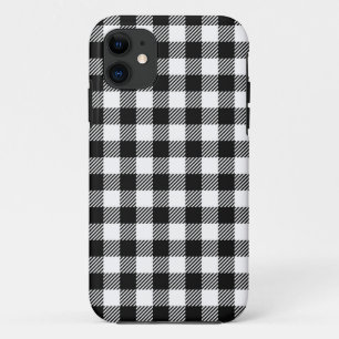 Capa Para iPhone 11 Padrão de Natal da Xadrez Negra e Branca Moderna