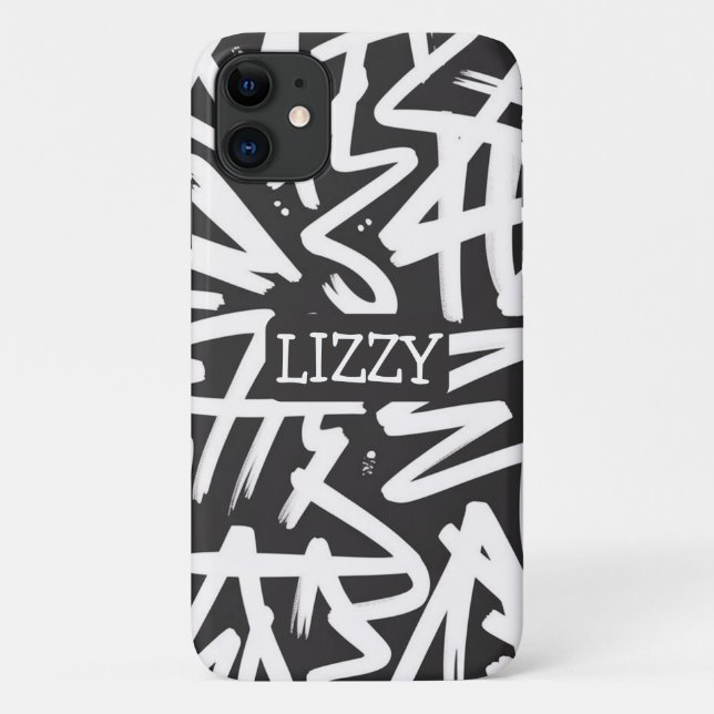 Capa Para iPhone 11 Padrão de Nome Personalizado com Grafite — Urbano  (Verso)