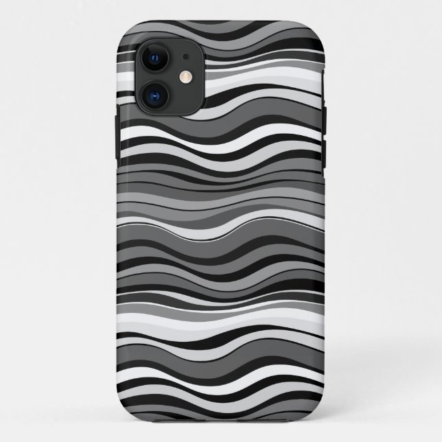 Capa Para iPhone 11 Padrão de Ondulações Monocromáticas (Verso)