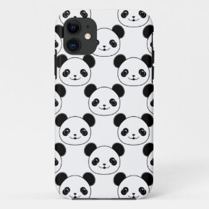 Capa Para iPhone 11 Padrão De Panda Kawaii Em Preto E Branco
