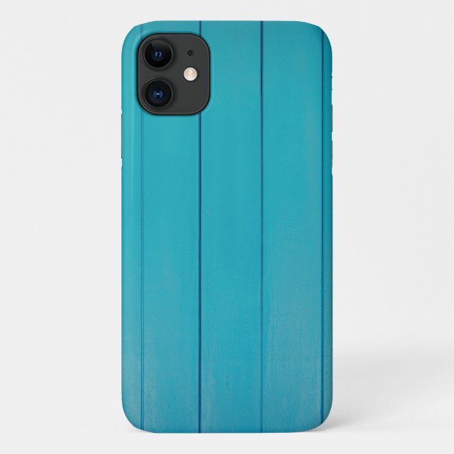 Capa Para iPhone 11 Padrão de parede pintada texturizada verde turques (Verso)