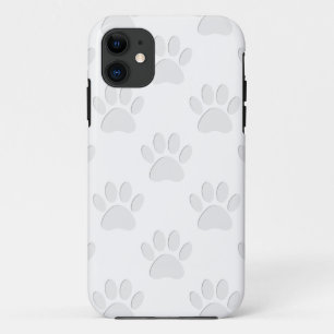 Capa Para iPhone 11 Padrão de Pata de Cachorro Cortado de Papel