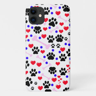 Capa Para iPhone 11 Padrão De Patas, Patas Cachorros, Patas Negras, Co