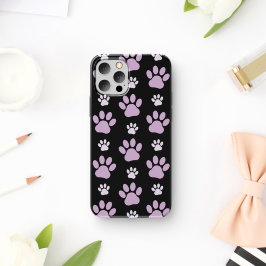 Capa Para iPhone 11 Padrão De Patas, Patas Liláticas, Patas Cachorros,