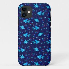 Capa Para iPhone 11 padrão de peixe azul