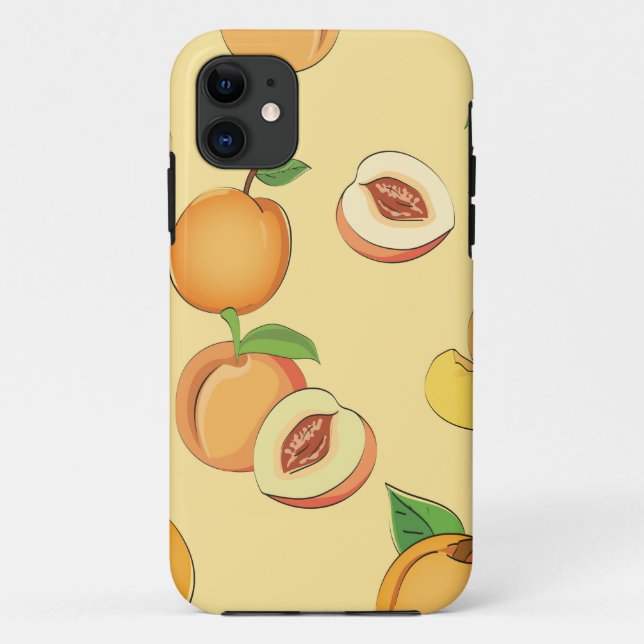 Capa Para iPhone 11 Padrão de Pêssego 7 (Verso)