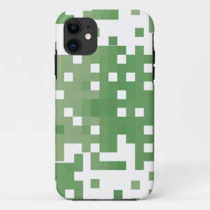 Capa Para iPhone 11 Padrão de Pixel de Suare Verde