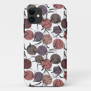 Capa Para iPhone 11 Padrão de poses de ioga   Padrão sem costura de 