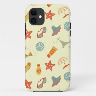 Capa Para iPhone 11 Padrão de Praia de Verão