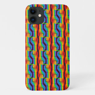 Capa Para iPhone 11 Padrão de Punho do Arco-Íris