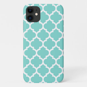 Capa Para iPhone 11 Padrão de Quatrefoil marroquino Turquesa Aqua #5