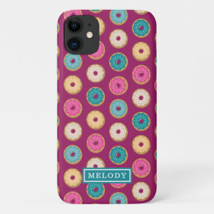 Capa Para iPhone 11 Padrão de Rosca Whimsical em Roxo