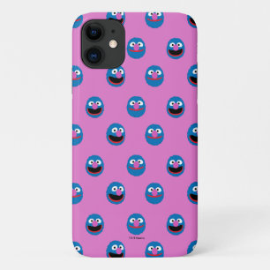 Capa Para iPhone 11 Padrão de rosto Grover rosa