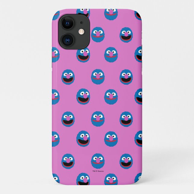 Capa Para iPhone 11 Padrão de rosto Grover rosa (Verso)