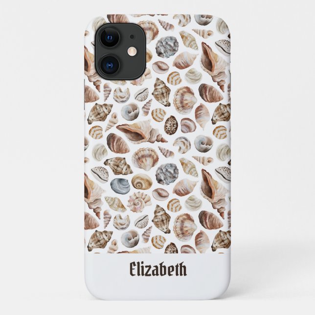 Capa Para iPhone 11 Padrão de Seashell (Verso)