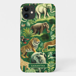 Capa Para iPhone 11 Padrão de Selva de Vintage