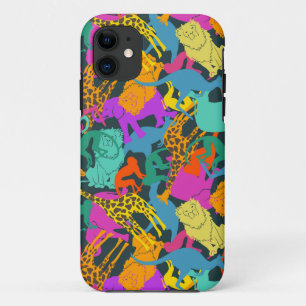 Capa Para iPhone 11 Padrão de Silhouettes Animal