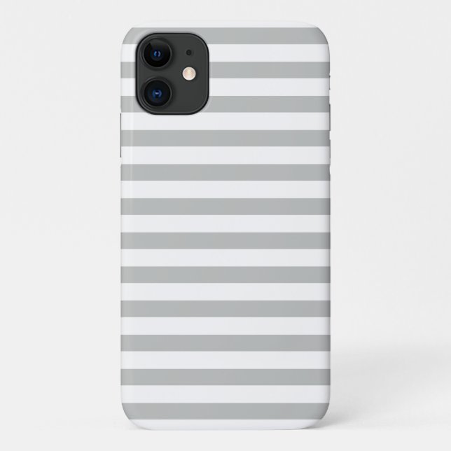 Capa Para iPhone 11 Padrão de Stripes de Cinzas de Pastel (Verso)