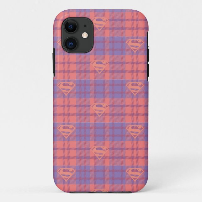 Capa Para iPhone 11 Padrão de Supergirl Pink e Púrpura (Verso)