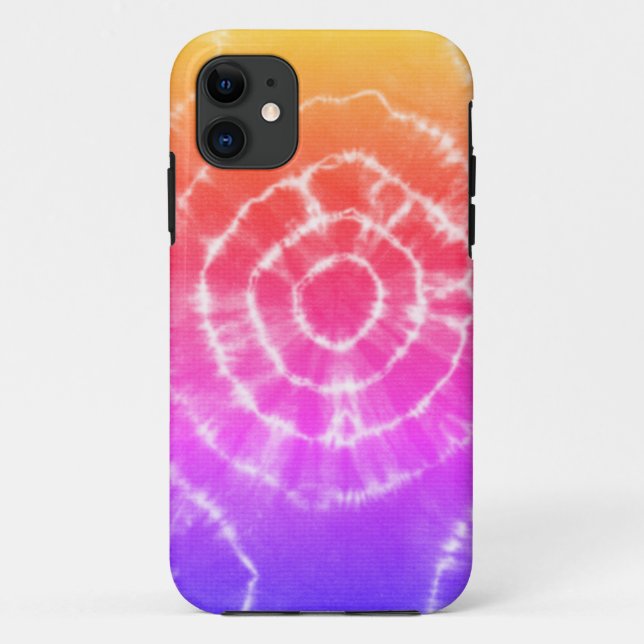 Capa Para iPhone 11 Padrão de tintura rosa e laranja (Verso)