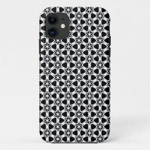 Capa Para iPhone 11 Padrão de trava preto e branco