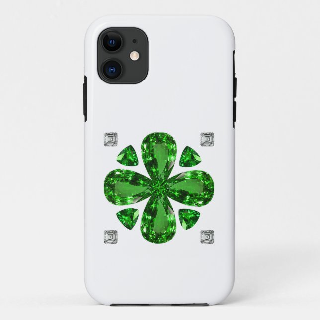 Capa Para iPhone 11 Padrão de trevo verde (Verso)