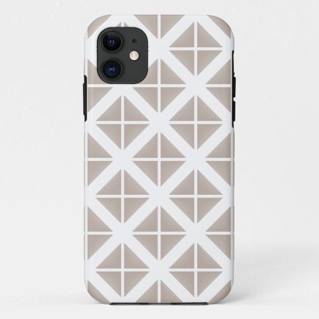 Capa Para iPhone 11 Padrão de triângulo de tendência bege (Verso)