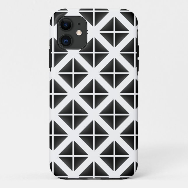 Capa Para iPhone 11 Padrão de Triângulo de Tendência Preta (Verso)