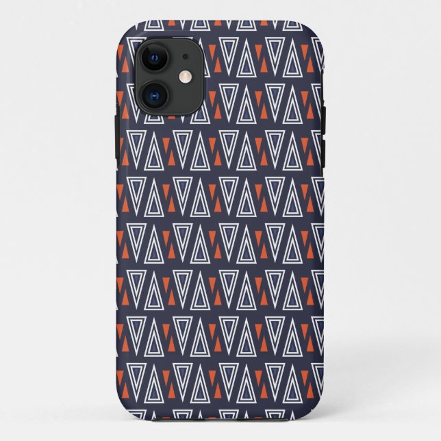 Capa Para iPhone 11 Padrão de triângulos vermelhos e vermelhos (Verso)