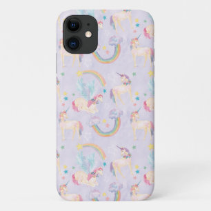 Capa Para iPhone 11 Padrão de Unicórnios Mágicos