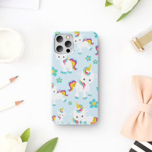 Capa Para iPhone 11 Padrão De Unicórnios, Unicórnios Fofos, Flores