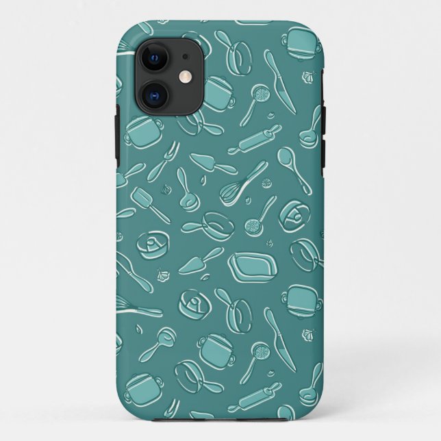 Capa Para iPhone 11 Padrão de Utensílios de cozinha (Verso)